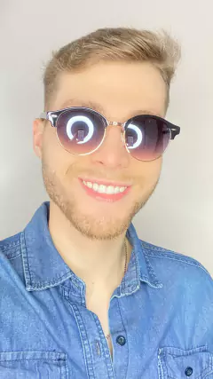 Óculos De Sol | Round Acetato Preto