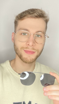 Óculos Clipon Armação Masculino Quadrada Smile 2 em1 Gold na internet