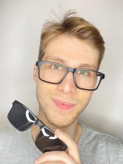 Armação de Grau Masculino | Equador Preto Clipon 2 em 1