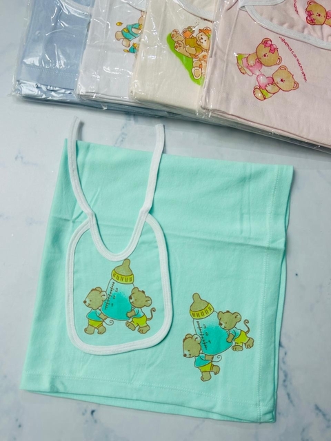 Mantita algodón bebé algodón con BABERO - comprar online