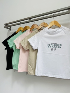 Remera algodón corta POP CORN (Talle Aprox. S/M) en internet