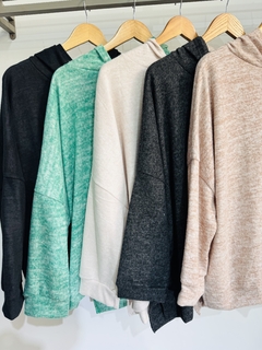 Buzo con capucha OVER de lanilla (Talle Aprox. XL/XXL) en internet