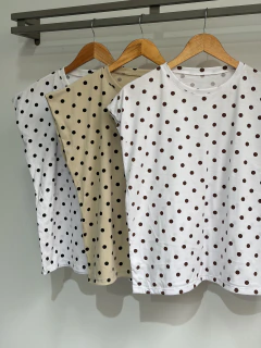 Remera sin mangas LUNARES algodón (Talle Aprox. L/XL) - comprar online