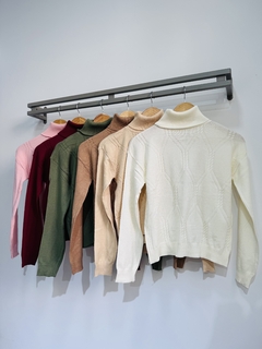 Sweater polera de hilo tramado (Talle Aprox. M/L) - comprar online