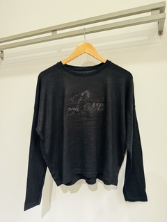 Remera OVER LANILLA bordada love (Talle Aprox. L/XL) en internet