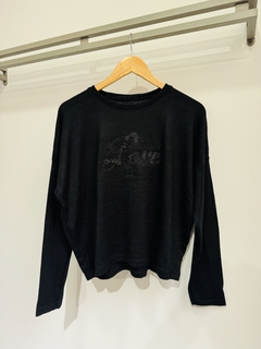Remera OVER LANILLA bordada love (Talle Aprox. L/XL) - comprar online
