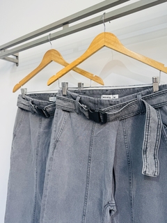 Babucha de jean con cinto gris - comprar online