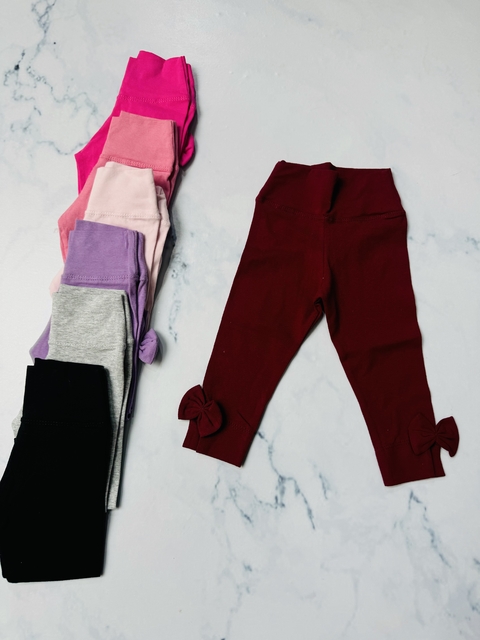 Calza algodón y lycra bebé con moño - comprar online