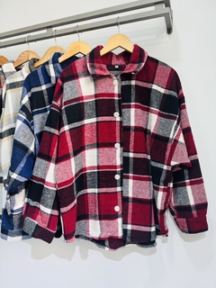 Camisaco cuadrille largo de paño con botones - comprar online