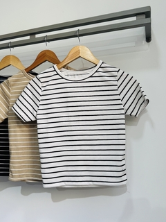 Remera morley con lycra rayada mangas cortas (Talle Aprox. M/L) en internet