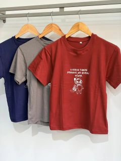 Remera algodón dama LLEGUE TARDE (Talle Aprox. M/L)