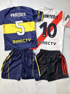 Conjunto de futbol river y boca niño - comprar online