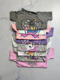 Remera bebé niña algodón peinado mangas cortas. - tienda online