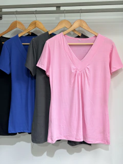 Remera señora de modal cuello V ancho - comprar online