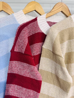 Sweater lana gruesa con rayas (Talle Aprox. L/XL) en internet