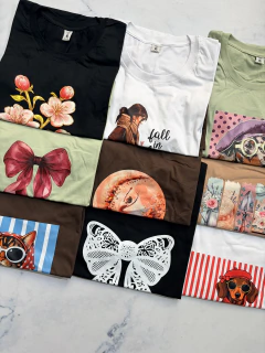 Remera dama estampas surtidas talle especial - comprar online