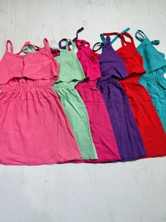Vestido lino liso de niña.