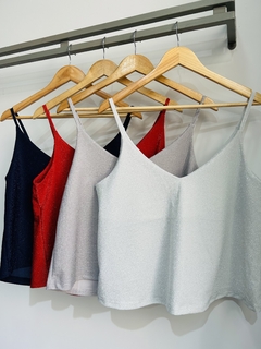 Musculosa lurex cuello v tiritas (T. Aprox M/L)