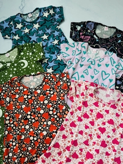 Vestidos de modal estampado niña con volados.