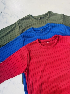 Buzo de lanilla acanalado de niño liso - comprar online