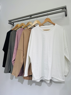 Buzo cuello redondo gamuzado con friza OVER (Talle Aprox. XXL/XXXL) - comprar online
