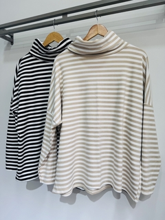 Poleron gamuzado OVER rayado (Talle Aprox. XL/XXL/XXXL) en internet