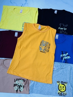 Musculosa niño algodón doble estampa. en internet