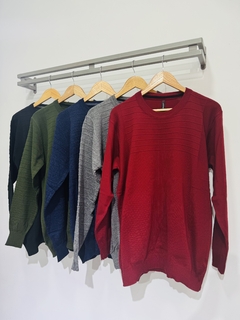 Sweater de lana cuello redondo liso adulto - comprar online