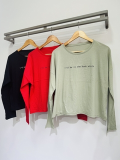 Remera algodón mangas largas the book OVER (Talle Aprox. M/L) - comprar online