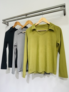 Remera tipo chomba mangas largas morley grueso (Talle Aprox. M/L) - comprar online