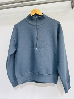 Buzo algodón con friza medio cierre (Talle Aprox M/L) - comprar online
