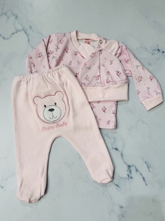Conjunto de bebe en perchita algodón estampado (Remera, ranita y gorrito) - Avellaneda Mayorista Rosario