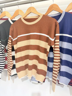 Sweater dama bremer rayado combinado (T. Aprox M/L) en internet