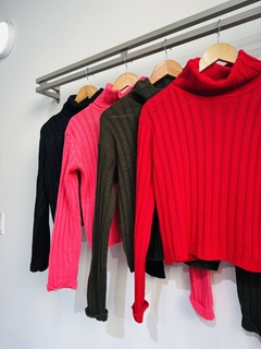 Polera de lana con lineas (Talle Aprox S/M) - comprar online