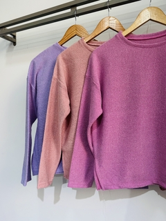 Sweater lurex contrahilo cuello redondo (T. Aprox: M/L) - comprar online