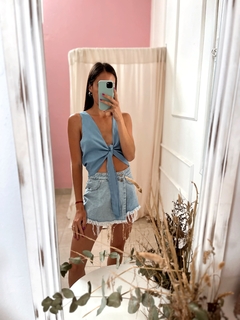 Blusa de lino Emma (azul)