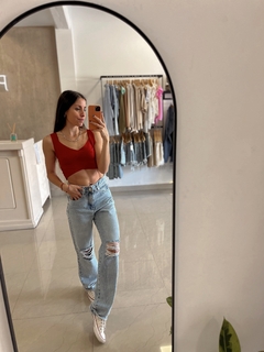Top hilo cruzado rojo - comprar online