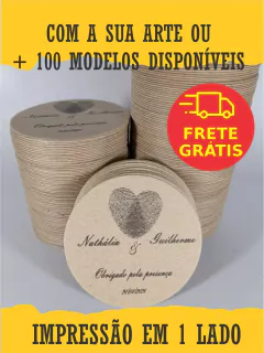 250 Bolacha chopp personalizada - 1 lado