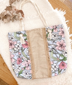 Bolso Playero Flores acuarela