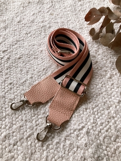 Correa Rayas blanco, rosa y negro - comprar online