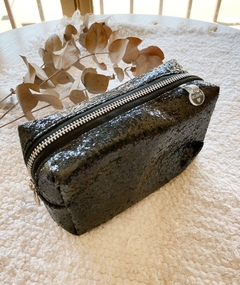Mini neceser glitter negro