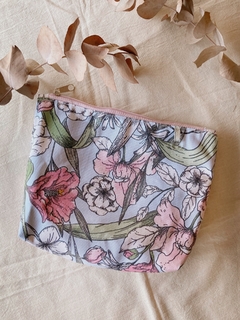 Neceser gabardina Flores Pastel