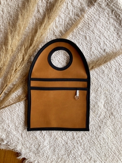 Bolsa de auto ecocuero marron