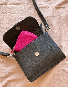 Bandolera Estrella Volados-Cuero color Negro - comprar online