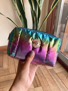 Mini neceser puffer tornasol