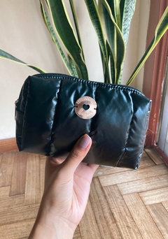 Mini neceser puffer negro