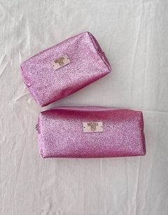 Mini neceser brillantina rosa - comprar online