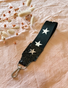 Llavero Largo Estrellas negro (glitter) - comprar online