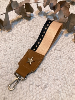 Llavero largo Mini Estrellas marron