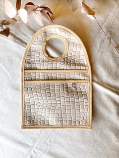 Bolsa de auto ecocuero Crocco Beige